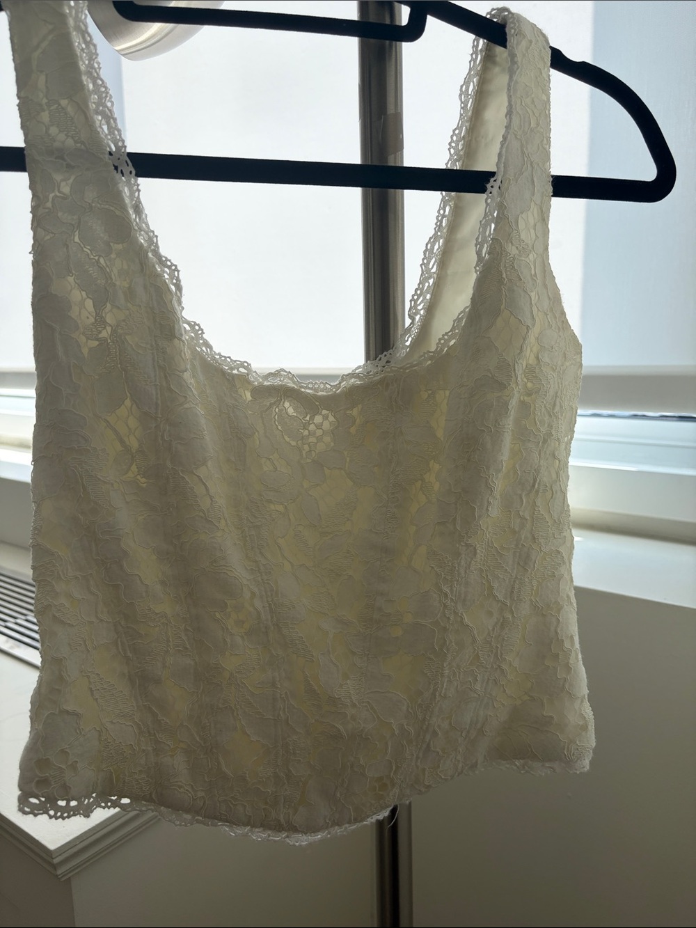 LoveShackFancy Ivory Lace corset style top